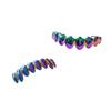 DIY Glossy Teeth Grillz Hip Hop Gold Gradient Color Colorful Top Bottom Tooth Caps For Women Men Jewelry Halloween Cosplay Gift
