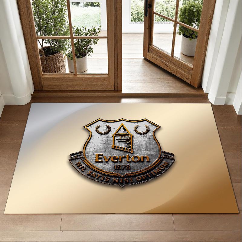 Everton Football Design Crystal Velvet Rug Soft Decorative Mat for Bedroom Entrance