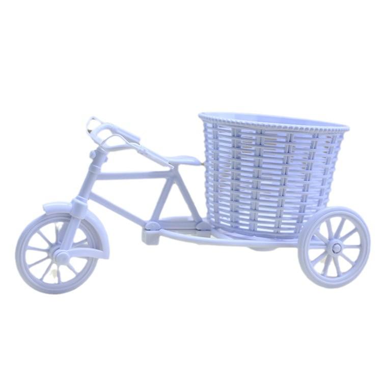 Tricycle Flower Cart Rattan Basket for Flower Arrangements and Home Decoration
