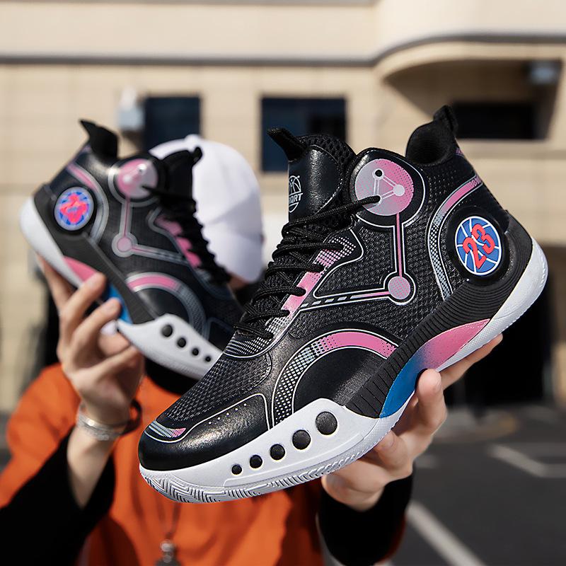 New Basketball Shoes, High-top Combat Boots, Breathable, Non-slip, Wear-resistant and Shock-absorbing Middle School Students, Sports Shoes, Cement
