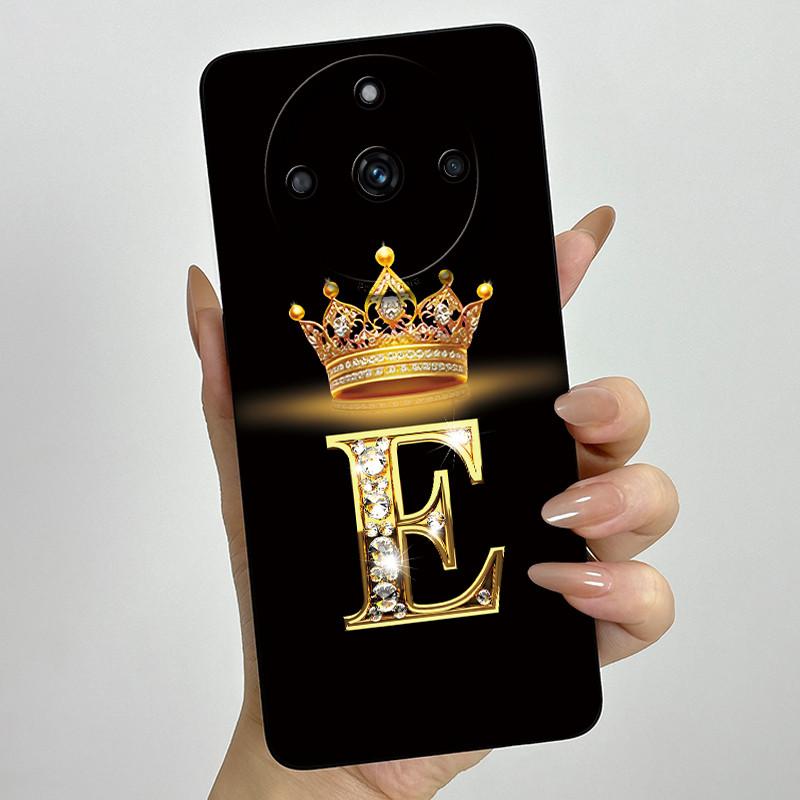 For Realme 11 Pro Plus 5G Fashion Initial Letter Couple Phone Case for Realme 11Pro 11 Pro+ Soft Silicone Lens Protective Casing