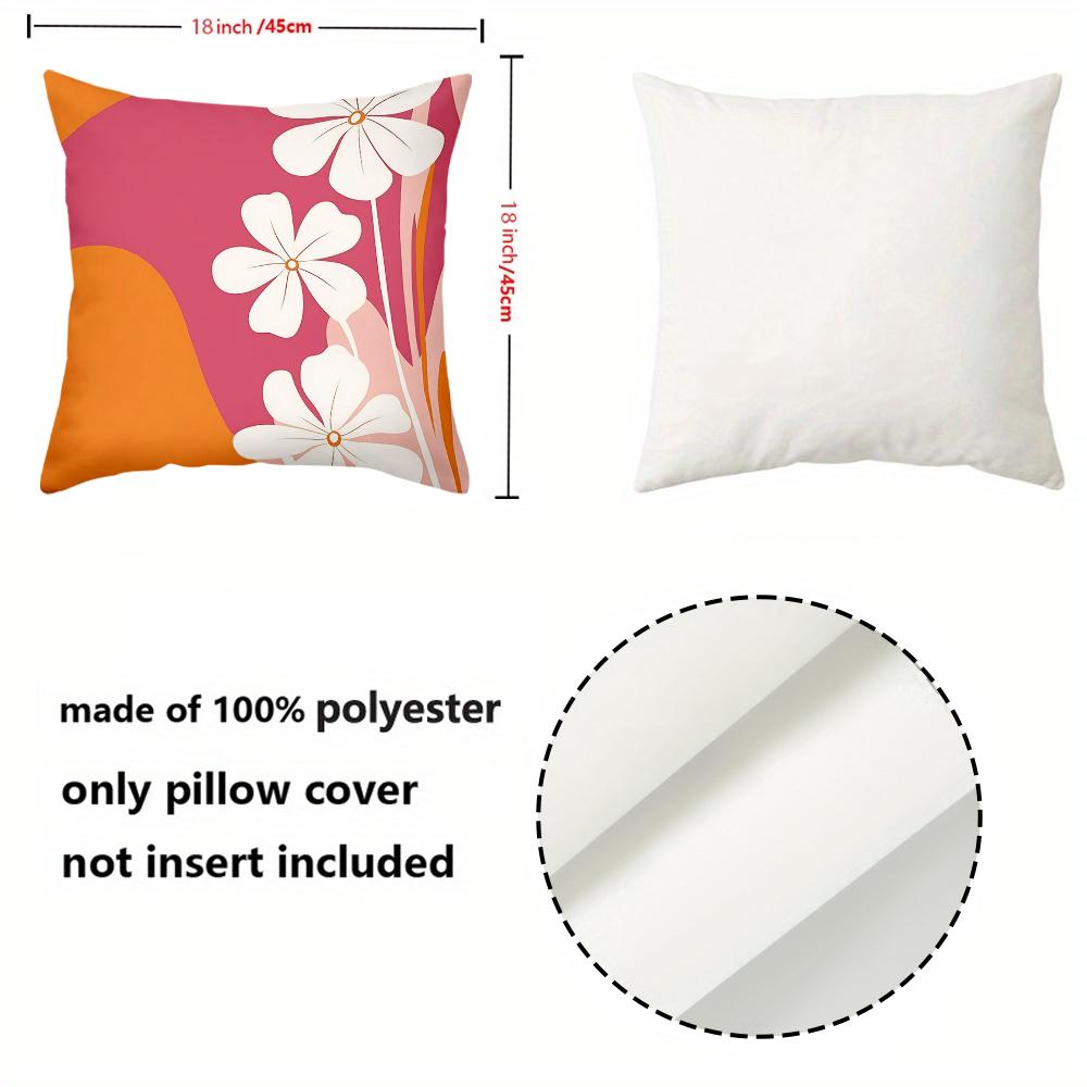 Boho Retro Floral Throw Pillow Covers Set of 4 Pattern Cushion Cover Suitable for Sofa Bedroom Car Pillow Cover