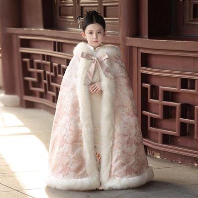 Cape Hanfu à capuche pour filles - Chaleureuse Automne/Hiver Style Chinois Châle de Princesse