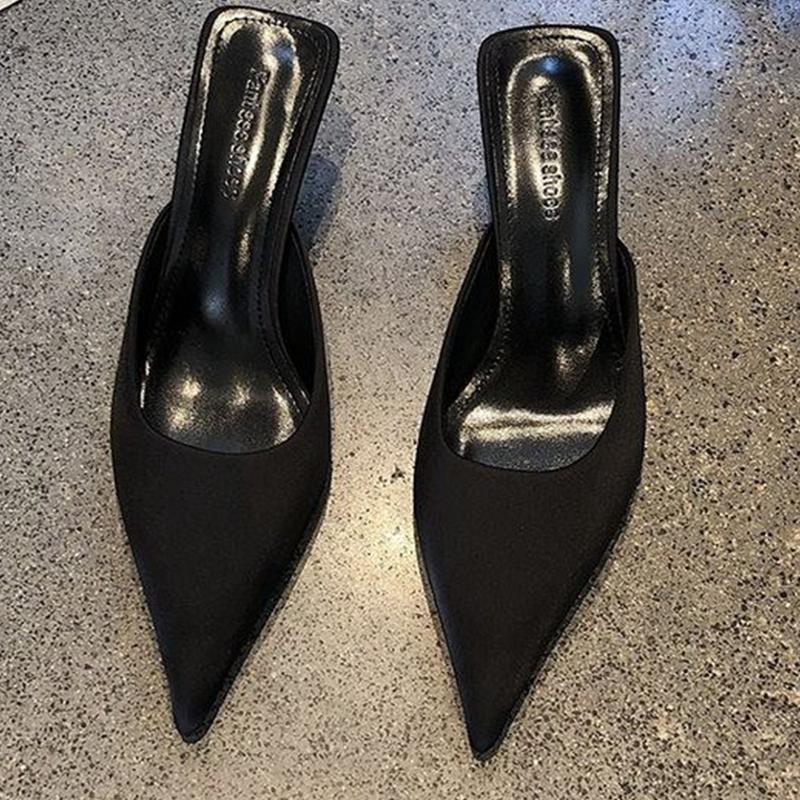 Fashion Pointed Toe Woman Mules Shoes High Heels Elegant Pumps Summer Slingback Slippers Sexy Women Sandals 2025 Cozy Women’s Chaussures