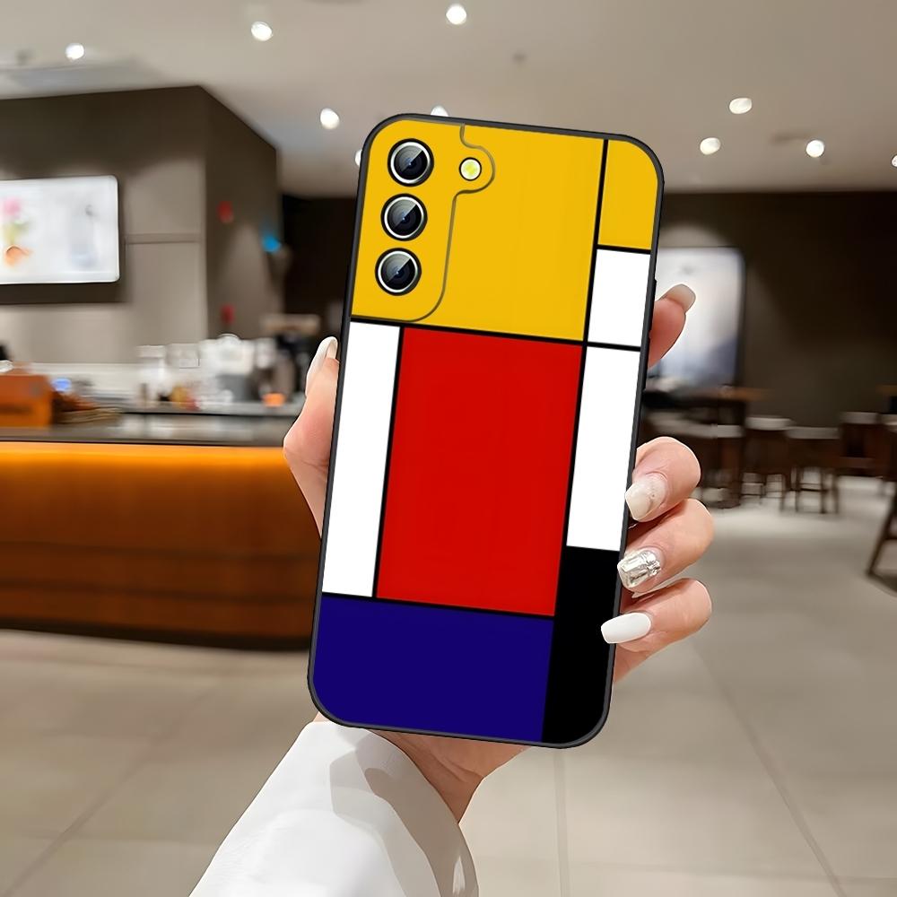 M-Mondrians Phone Case For S25 Samsung S26 S24 Ultra S22 S23 S20 Fe S21 Plus A54 A34 A16 A53 Back Cover