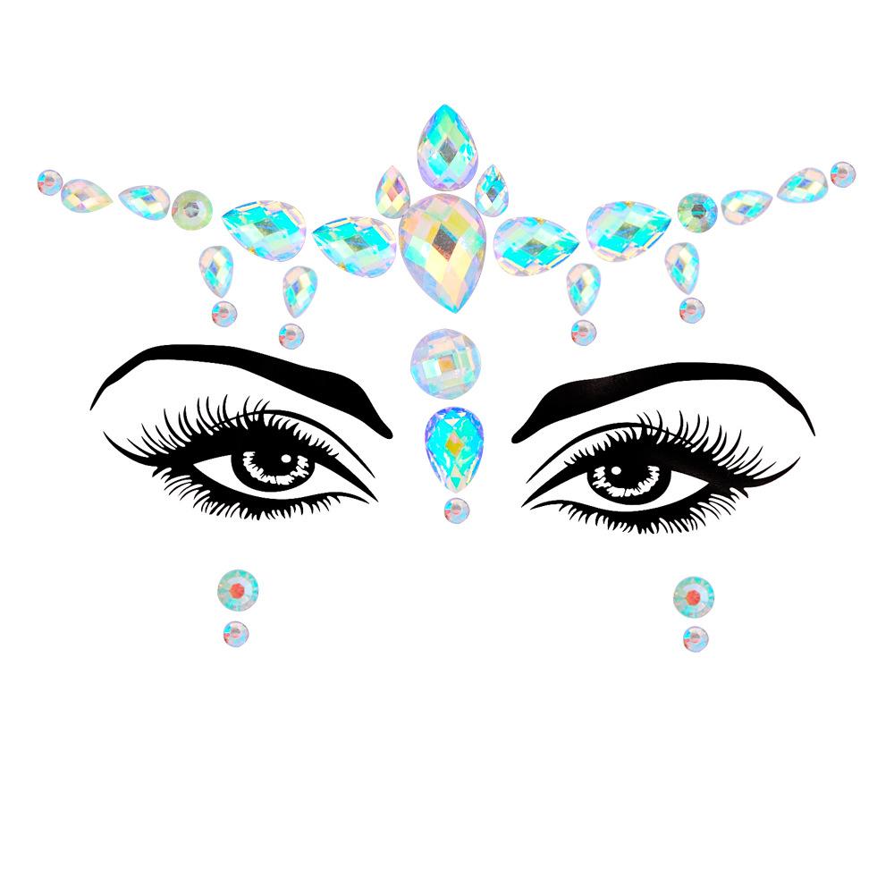 Crystal Tattoo Sticker Glitter Eyeliner Eyebrow Makeup Face Eyes Diamond Temporary Tattoo Rock Rhinestone 3D Eyeliner Stickers