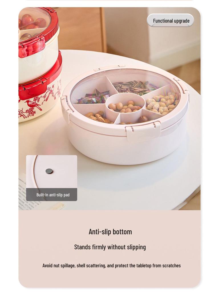 Buckleable High-Value Fruit Plate & Sunflower Seed Storage Box - 2025 New Macaron Candy Box for Living Room Coffee Table or Wedding Gift
