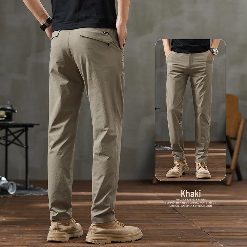 Men s Spring 2026 Stretch Straight-Leg Casual Pants - Summer Cool Feel 28 хаки