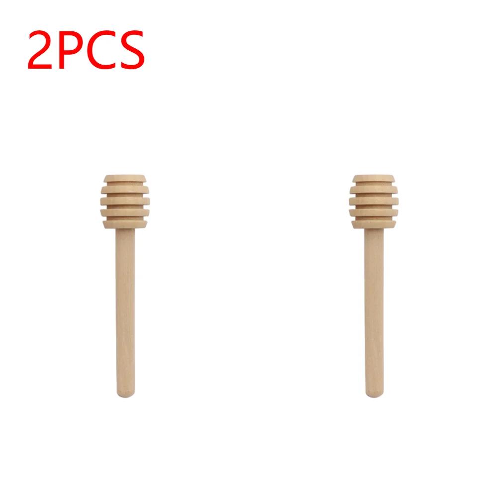 1-5Pcs Honey Dipper Stick Long Handle Wood Honey Mixer Stir Practical Bar Spoon Dispense Drizzle Honey Mixing Stick Kitchen Tool