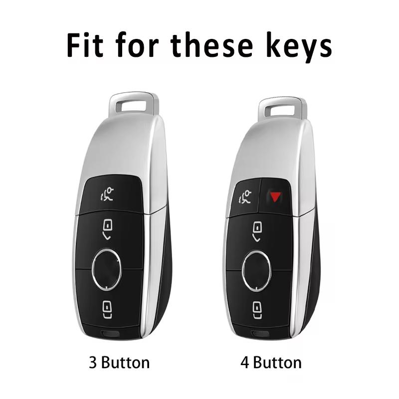 wlfx3 Durable Metal Key Shell For Mercedes Benz LOGO 2022 C S Class W206 W223 S350 C260 C300 S400 S450 S500 – Long-Lasting Key Cover
