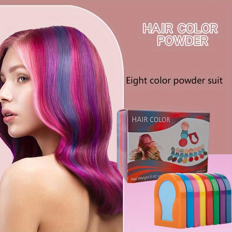 1 Stück 8 Stück Einweg-Haarfärbepulver, praktisch, Y2K-Haarstyling-Farbpulver für Halloween, Weihnachten, Cosplay, Partys