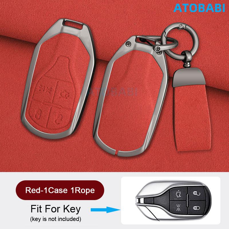Zinc Alloy With Suede Leather Car Key Case Cover Bag For Maserati Ghibli     Levante Gt Quattroporte Accessories