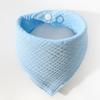 Solid Color Four-Layer Gauze Baby Bib Triangle Scarf with Snap Closure
