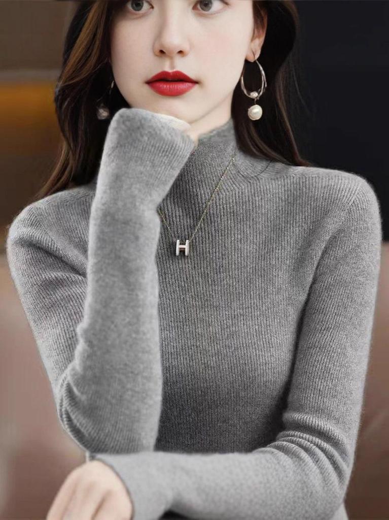 Elegant Autumn/Winter Skin-Friendly Solid Color Plush Sweater - Thick Base Layer In Stock