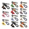 Stylish French Dog PU Leather Key Rings Secure Antislip Design Comfortable Grip For Office Travel Outdoor Use