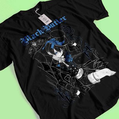 Black Butler T-shirt Sebastian Ciel Phantomhive Shirt Toboso Yana Anime T-shirt