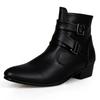 Fashion Spring Simple Style Man White Elegant Shoes Big Size 47 High-top Dress Shoes Men Point Toe Leather High Heel Shoes for Men Boots