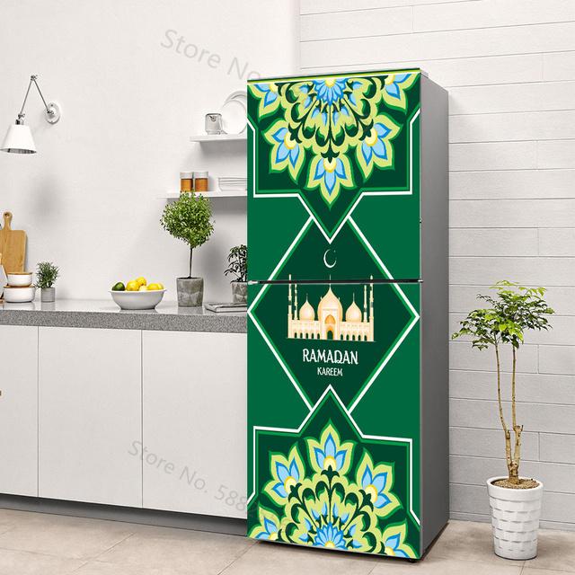 Nálepka na ledničku Ramadán Vodotěsná 3D tapeta s lucernou s lucernou Měsíce Hvězda Nálepky do kuchyně Islámská muslimská nástěnná malba Eid