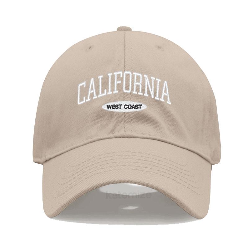 California West Coast Embroidered Baseball Cap for Women Men Fashion Adjustable Soft Cotton Dad Hat Unisex Classic Golf Caps