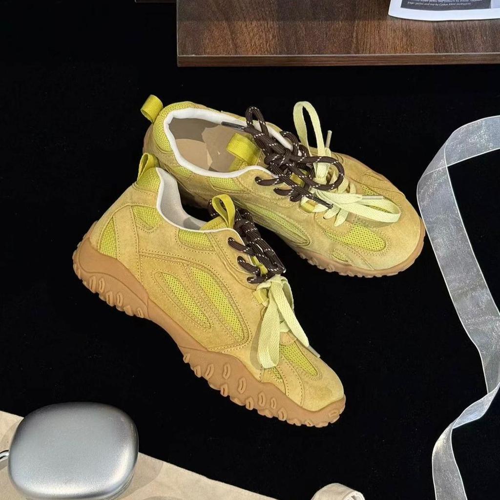 Forrest Gump shoes 2025 new inner height increase classic round head breathable fashion versatile comfortable niche dopamine women's shoes