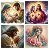 Diamond Painting New Arrival Jesus Mary Full Round Drill Rhinestones Picture Embroidery Portrait Rose Flower Wall Decoration