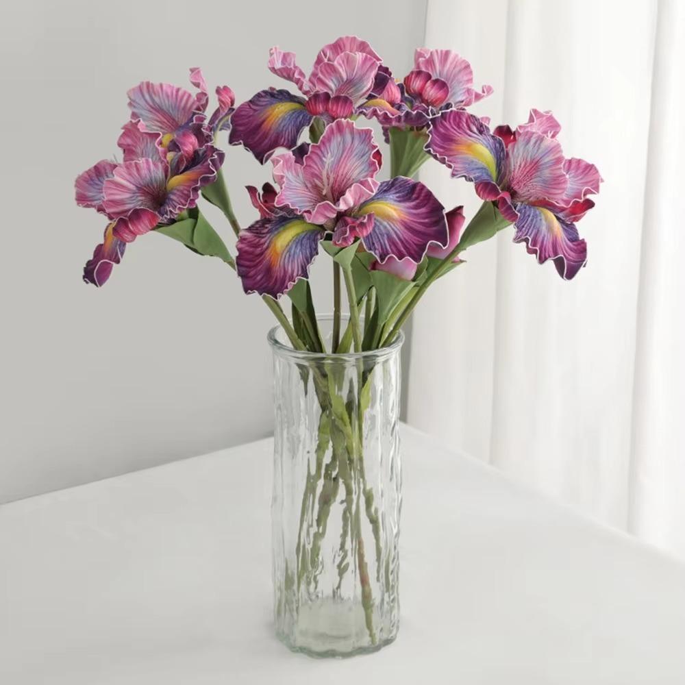 Vintage Irises Artificial Silk Flower Orchid 88cm Fake Flowers Simulation Bouquet Wedding