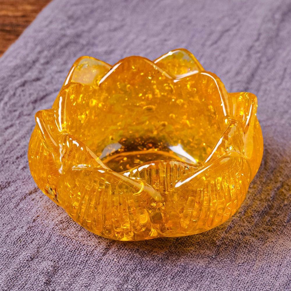 Lotus Shape Crystal Incense Holder DIY Craft Jewelry Storage Container  Crystal Storage