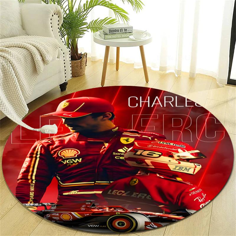 Personalized Charles Leclerc Round Chair Office Rug - Perfect for Mat, Office Chair & More - Ideal Gift for Birthdays and Holidays