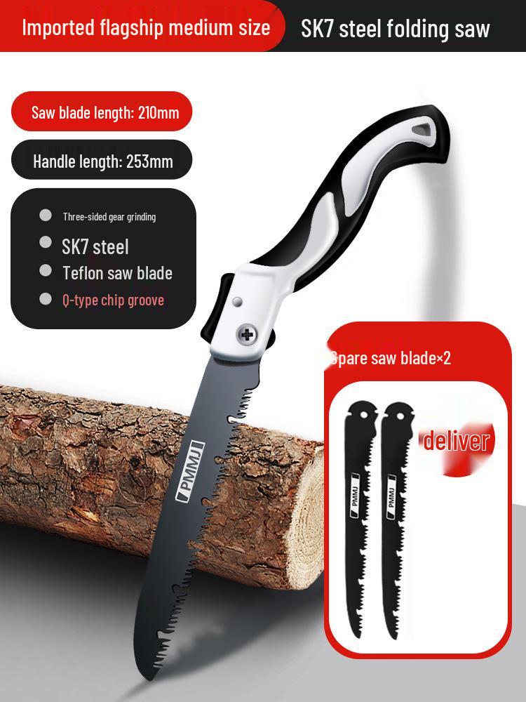 Compact Folding Outdoor Hand Saw - Manganese Steel Blade for Wood & Bamboo