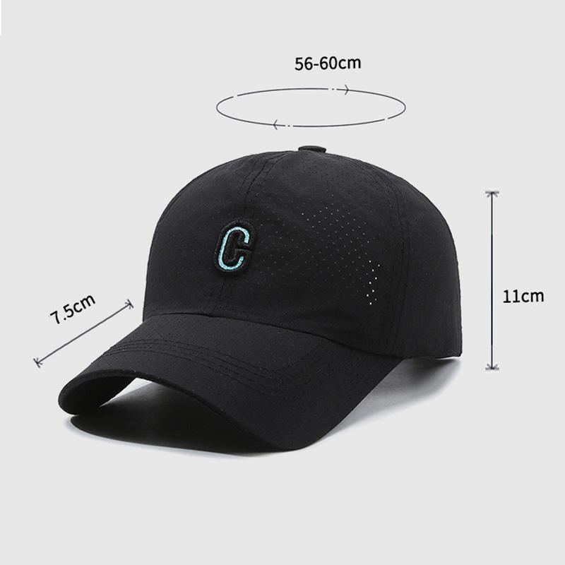 Summer Thin Embroidered Letter Hat Women's Quick-Drying Outdoor Sunscreen Hat Men's Breathable Sunshade Lightweight Cap