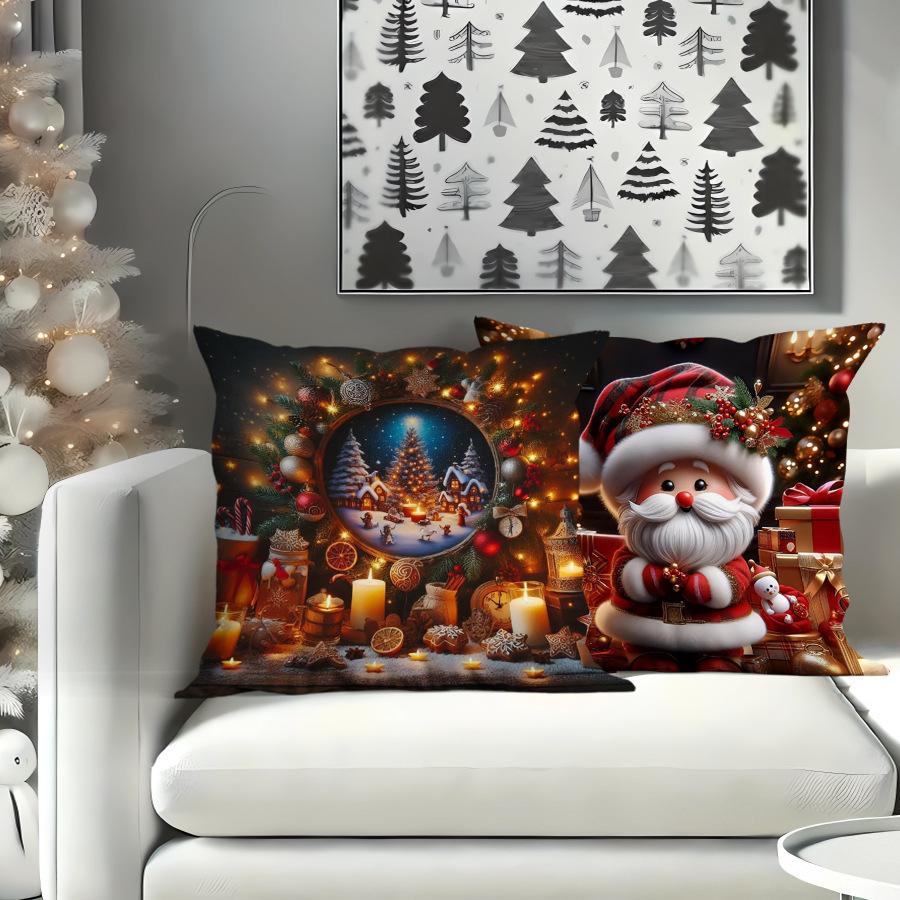 Christmas Pillow Cover Home Sofa Cushion Cover New Holiday Decoration Bedroom Atmosphere Cushion