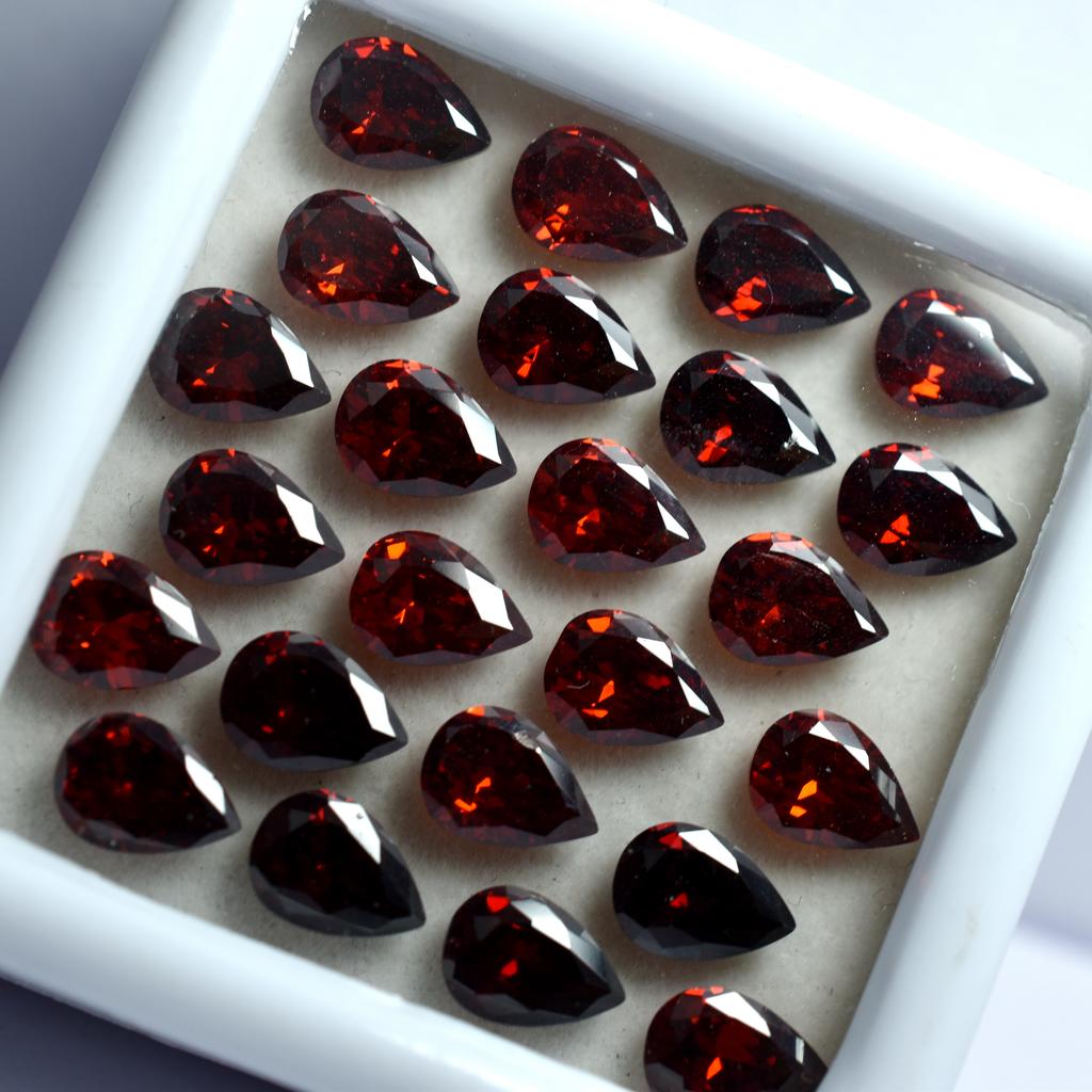 Natural CERTIFIED 6 Pcs Sapphire Orange Pear Cut Loose Gemstone 7x5 Mm Lot Aq-3636