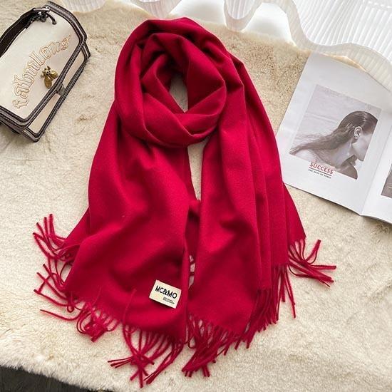 Winter Women Scarf Female Luxury Brand Scarves Lady Tassel Bandana Women Solid Shawl