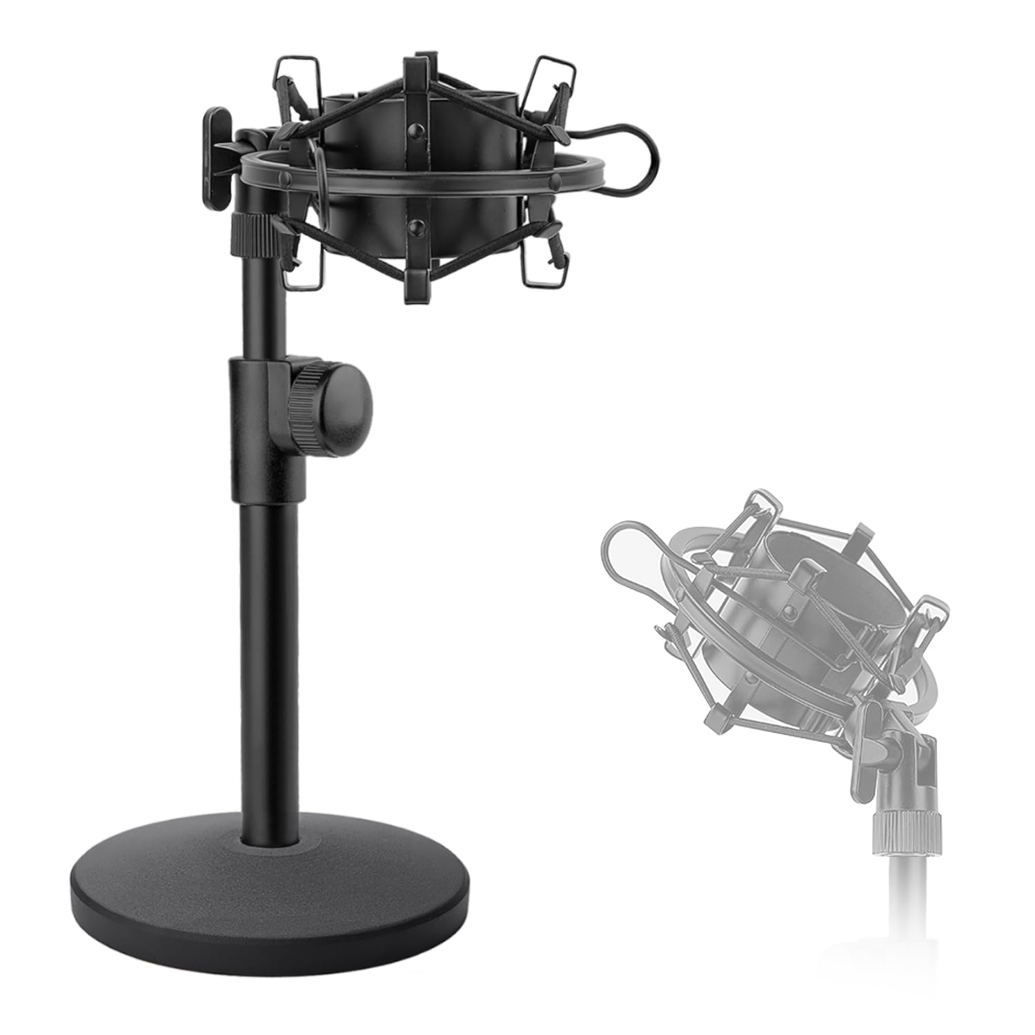 

Frgyee AT2020 Microphone Stand, Adjustable Desktop Microphone Stand with Shock Mount for Meetings, Speeches, Broadcasting, Karaoke, Recording, and
