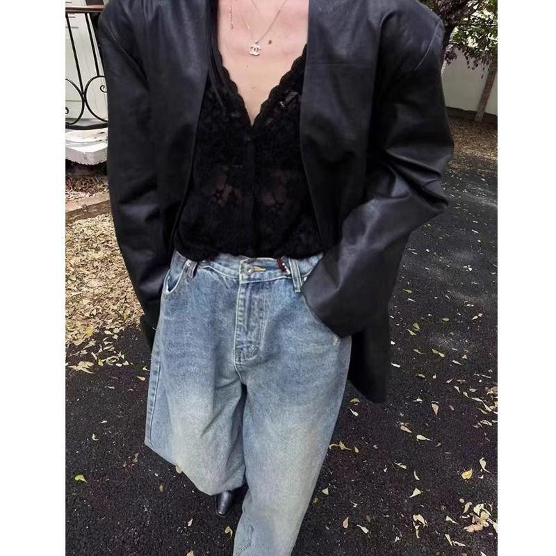 

Женская летняя кружевная рубашка с длинным рукавом для защиты от солнца - Свободная, с цветочным принтом, микропрозрачная, воздушная и стильная. Medium чёрный