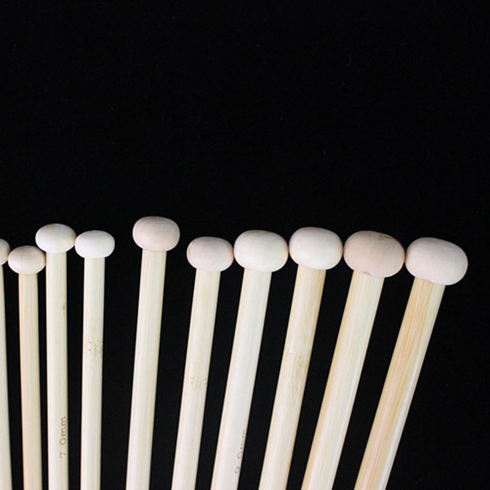 36Pcs Bamboo Knitting Needles 12Cm Single Pointed Straight Needles Odorless Sturdy Smooth for Handmade Sweater Scarf