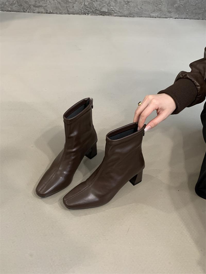 

2025 Coarse Heel Women s Boots Size 35-40 40 темно-коричневого