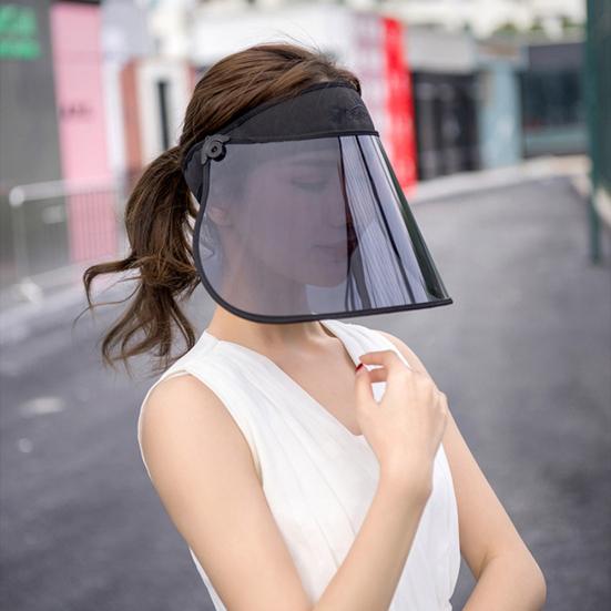 Damen Sommer Anti-UV Abnehmbare Sonnenblende Kappe Breiter Rand Outdoor Hut