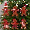 6 Stück Filz-Lebkuchenmann-Anhänger Lebkuchenmann Weihnachtsbaumschmuck Winterurlaub Hausdekoration
