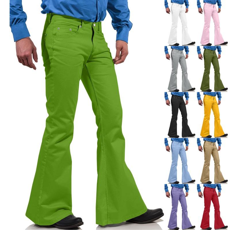GMXIA Men's Fashion Casual Solid Color Print Pants & Capris