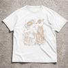 Vintage Cats Tshirt Planets Cats Floral Casual Short Sleeve Tee for Cat Lovers Mystical Vintage Design ONeck Tops Tees