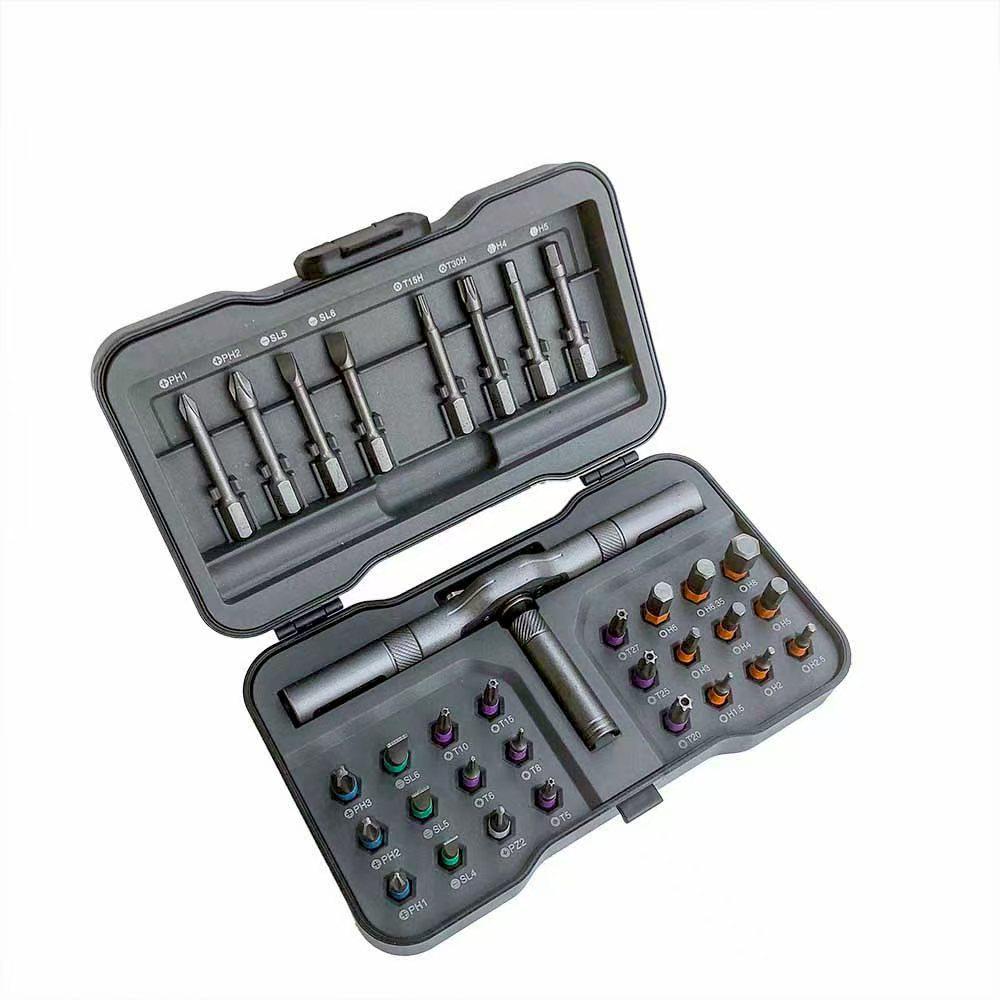 32-in-1 Multifunctional S2 Steel Ratchet Screwdriver & Wrench Set