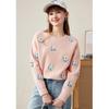 Women's Letter Embroidered Round Neck Wool Sweater