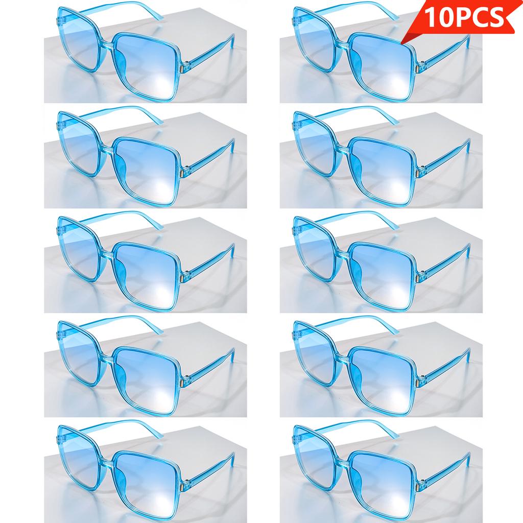 10pcs Fashionable Vintage Retro Oversized Frame Square Eyeglasses for Women Men Stylish Unisex Glasses for Everyday and All Kinds of Occasions