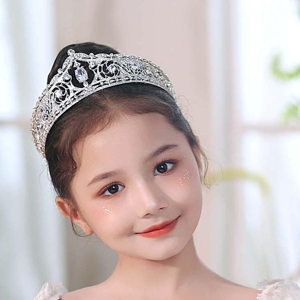 Vintage Crown Hair Accessory Elegant Princess Rhinestone Tiara Exquisite Bride Silver Crown  Party