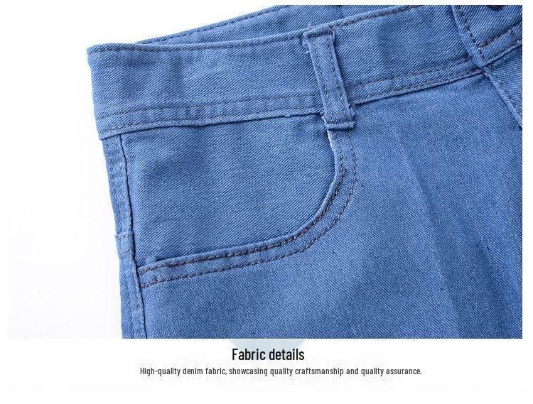 Jeans Élastiques Taille Haute pour Femmes - Pantalons Décontractés Amples, Épais, Jambe Droite pour Mères d'Âge Moyen et Personnes Âgées