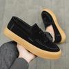 Fashion Men's Casual Shoes Platform Loafers Luxury British Style Suede Male Sneakers Slip On Driving Shoes Trend Shallow Men Shoes 2025