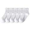 5 Pairs Japanese Style Women Student Crew Socks Solid Color Casual Fashion Frilly Ruffle Trim Short Tube Ankle Socks