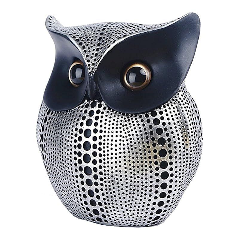 Used [New] heizi Owl Figurine Interior Stylish Scandinavian Object Owl Asian Miscellaneous Bali Entrance Good Luck Goods (Silver)