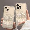White Bow Apple 17 Summer Transparent 16promax New 15 Mobile Phone Case 14 Protective Case Thin Soft Case